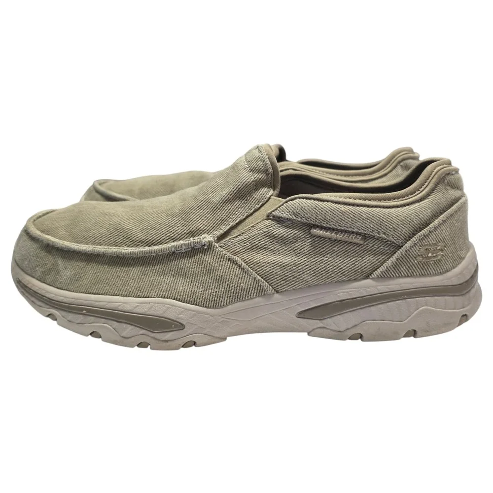 Skechers Mens Relaxed Fit Slipins Shoes Taupe Extra Wide Slip On Size 9